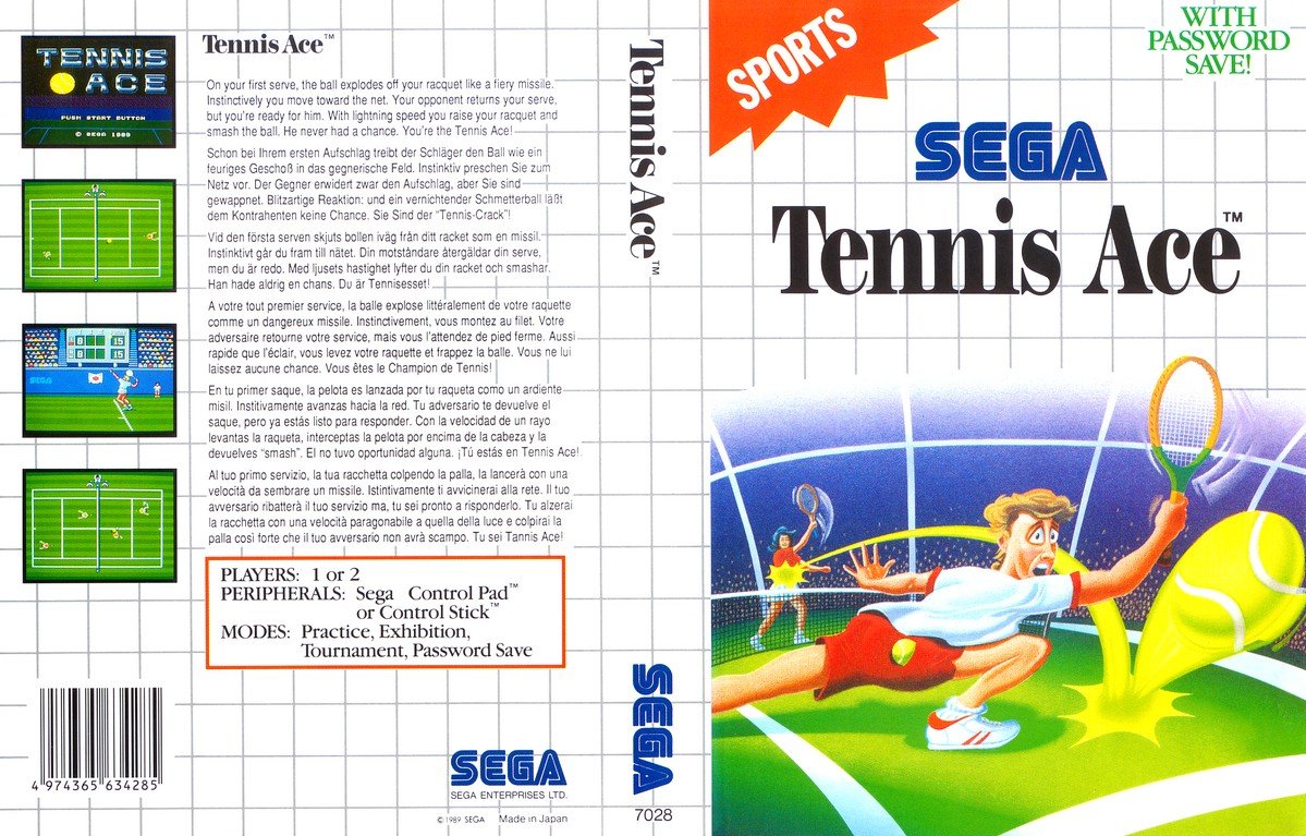 Caratula de Tennis Ace para Sega Master System