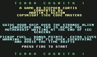Pantallazo de Terra Cognita I para Commodore 64