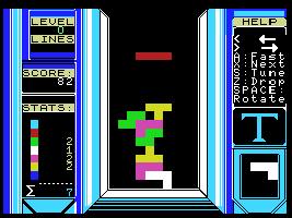 Pantallazo de Tetris para MSX