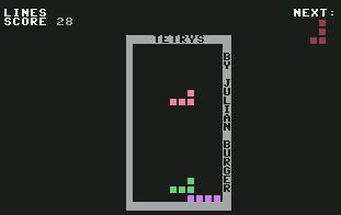 Pantallazo de Tetrys para Commodore 64