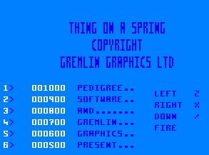 Pantallazo de Thing On A Spring para Amstrad CPC