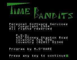 Pantallazo de Time Bandits para MSX