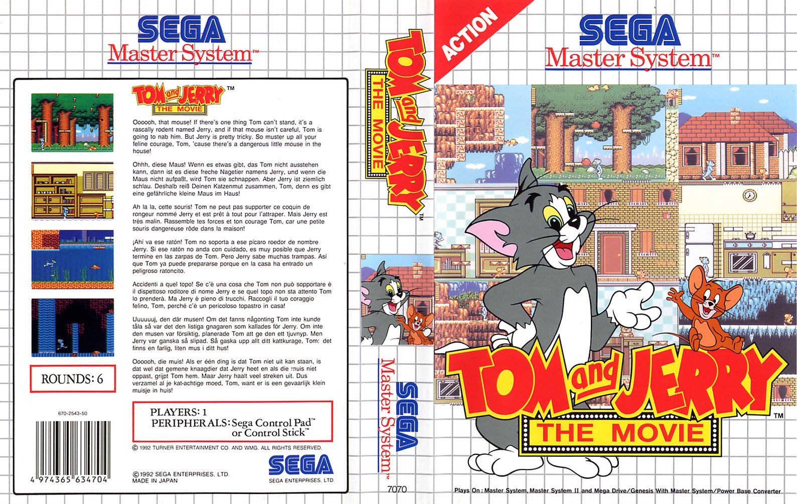 Caratula de Tom and Jerry: The Movie para Sega Master System