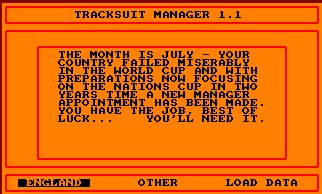Pantallazo de Tracksuit Manager para Amstrad CPC