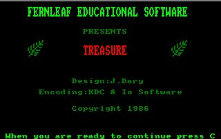 Pantallazo de Treasure para Amstrad CPC