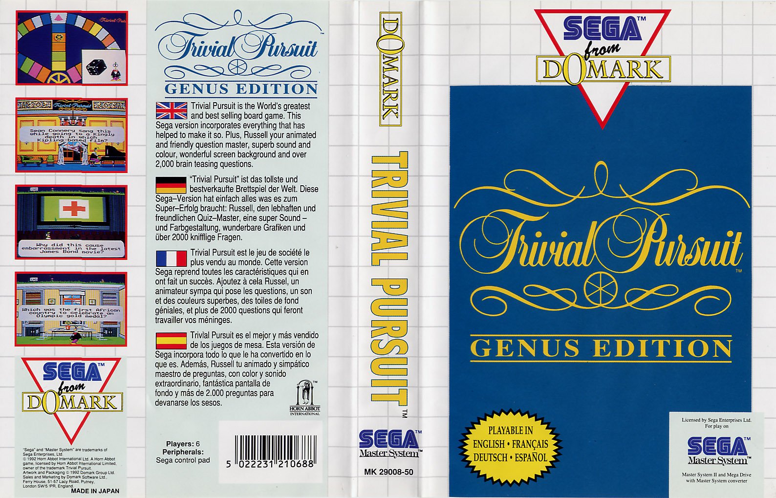 Caratula de Trivial Pursuit para Sega Master System
