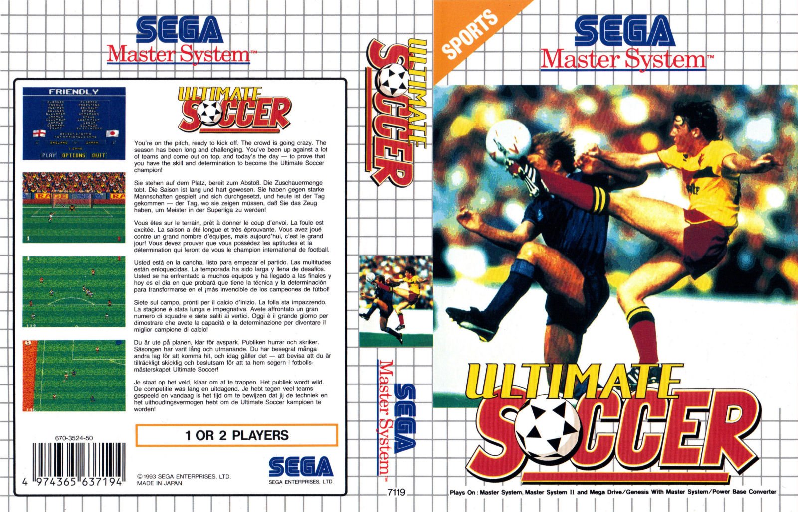 Caratula de Ultimate Soccer para Sega Master System