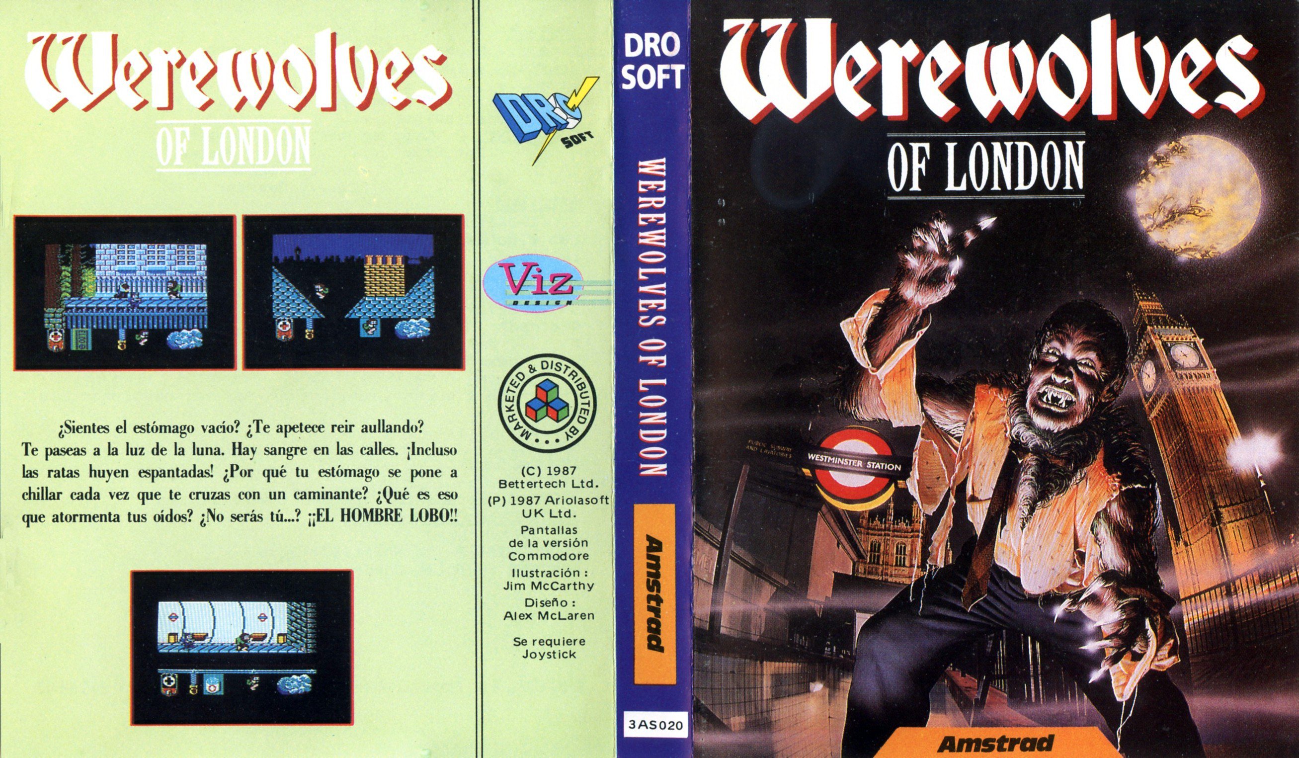 Caratula de Werewolves Of London para Amstrad CPC