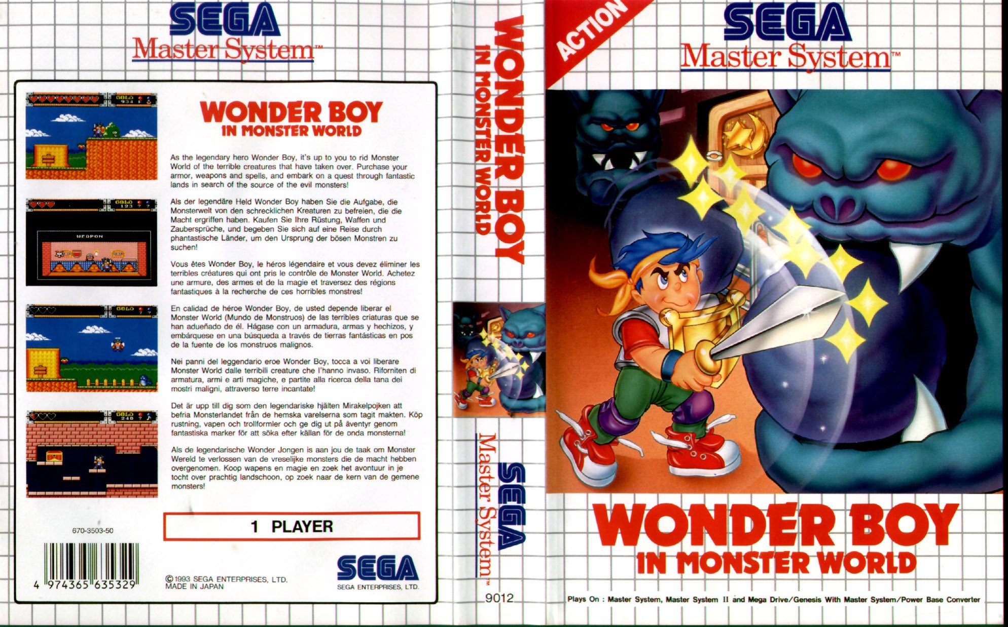 Caratula de Wonder Boy in Monster World para Sega Master System