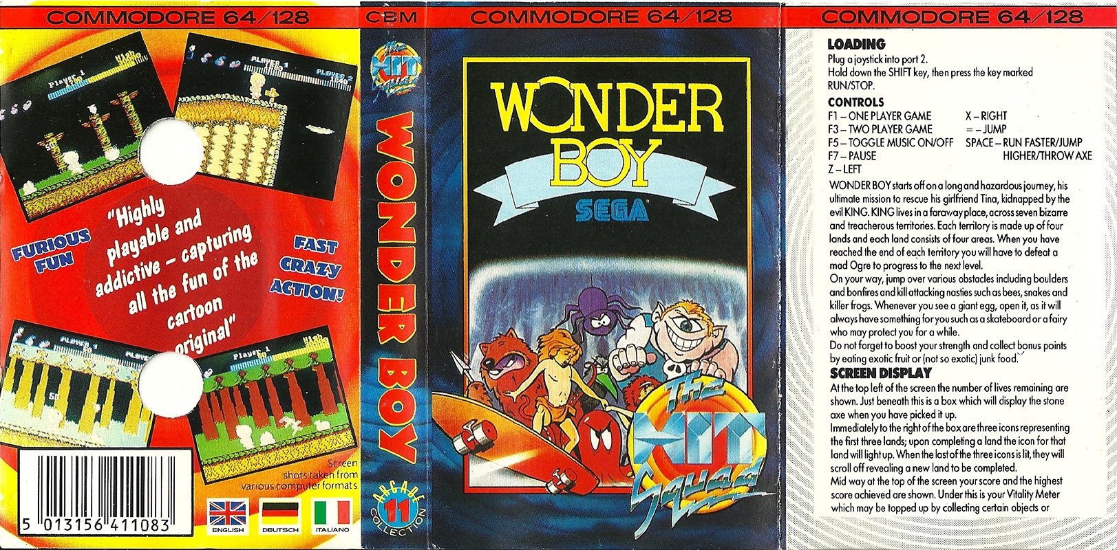 Caratula de Wonderboy para Commodore 64