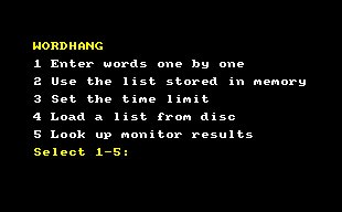 Pantallazo de Word Hang para Amstrad CPC
