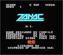 Pantallazo de Zanac para Nintendo (NES)