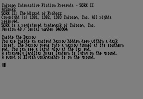 Pantallazo de Zork II: The Wizard Of Frobozz para Amstrad CPC