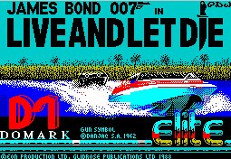 Pantallazo de 007: Live and Let Die para Spectrum