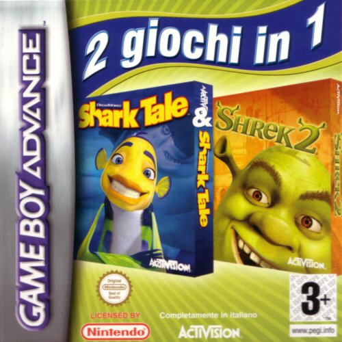 Caratula de 2 Games in 1 - Shark Tale + Shrek 2 para Game Boy Advance