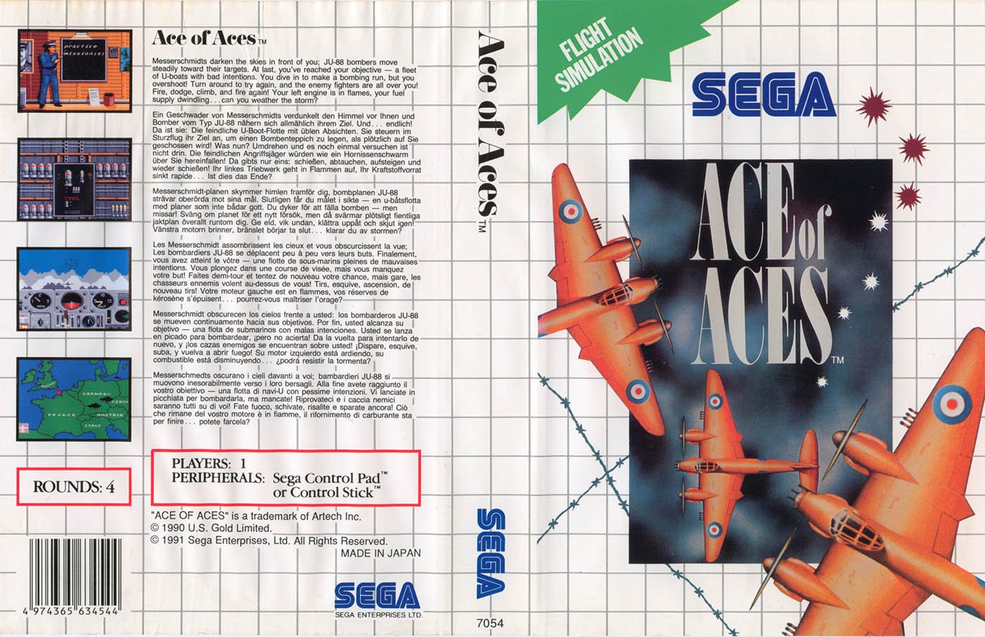 Caratula de Ace of Aces para Sega Master System
