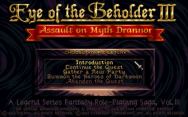 Pantallazo de Advanced Dungeons & Dragons: Eye of the Beholder III -- Assault on Myth Drannor para PC