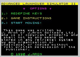 Pantallazo de Advanced Lawnmower Simulator 2 para Spectrum