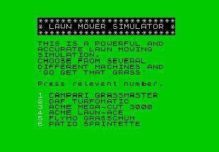 Pantallazo de Advanced Lawnmower Simulator para Spectrum