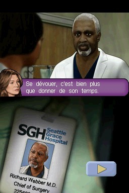 Pantallazo de Anatomia de Grey El Videojuego para Nintendo DS