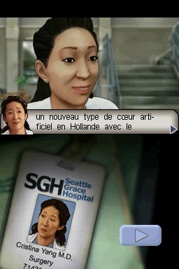 Pantallazo de Anatomia de Grey El Videojuego para Nintendo DS