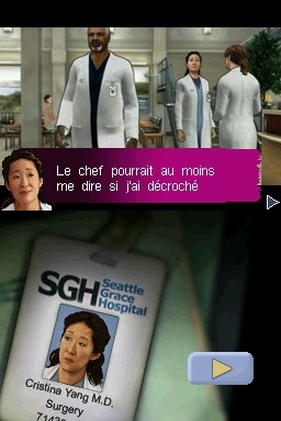Pantallazo de Anatomia de Grey El Videojuego para Nintendo DS
