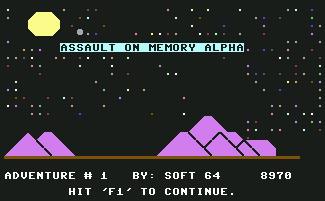 Pantallazo de Assault on Memory Alpha para Commodore 64