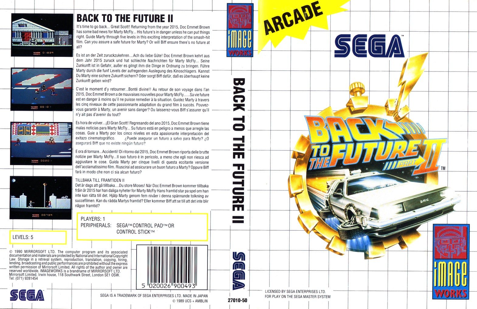 Caratula de Back to the Future Part II para Sega Master System