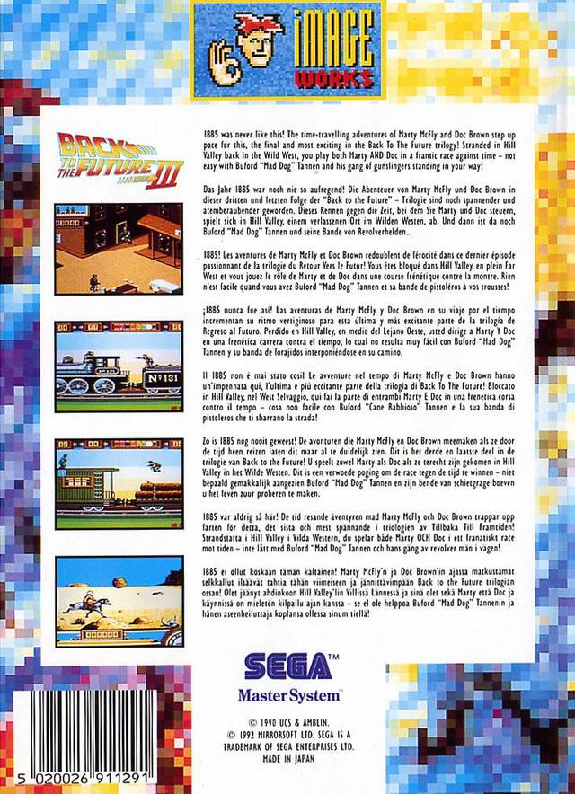 Caratula de Back to the Future Part III para Sega Master System