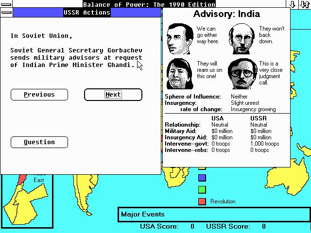 Pantallazo de Balance of Power: The 1990 Edition para PC