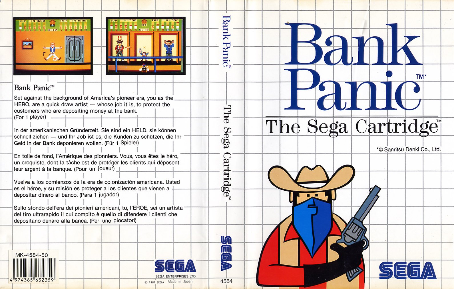 Caratula de Bank Panic para Sega Master System