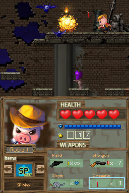 Pantallazo de Barnyard Blast: Swine of the Night para Nintendo DS