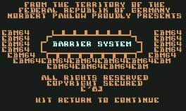 Pantallazo de Barrier System para Commodore 64