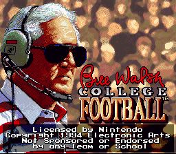 Pantallazo de Bill Walsh College Football para Super Nintendo