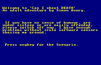 Pantallazo de Can I Cheat Death para Amstrad CPC
