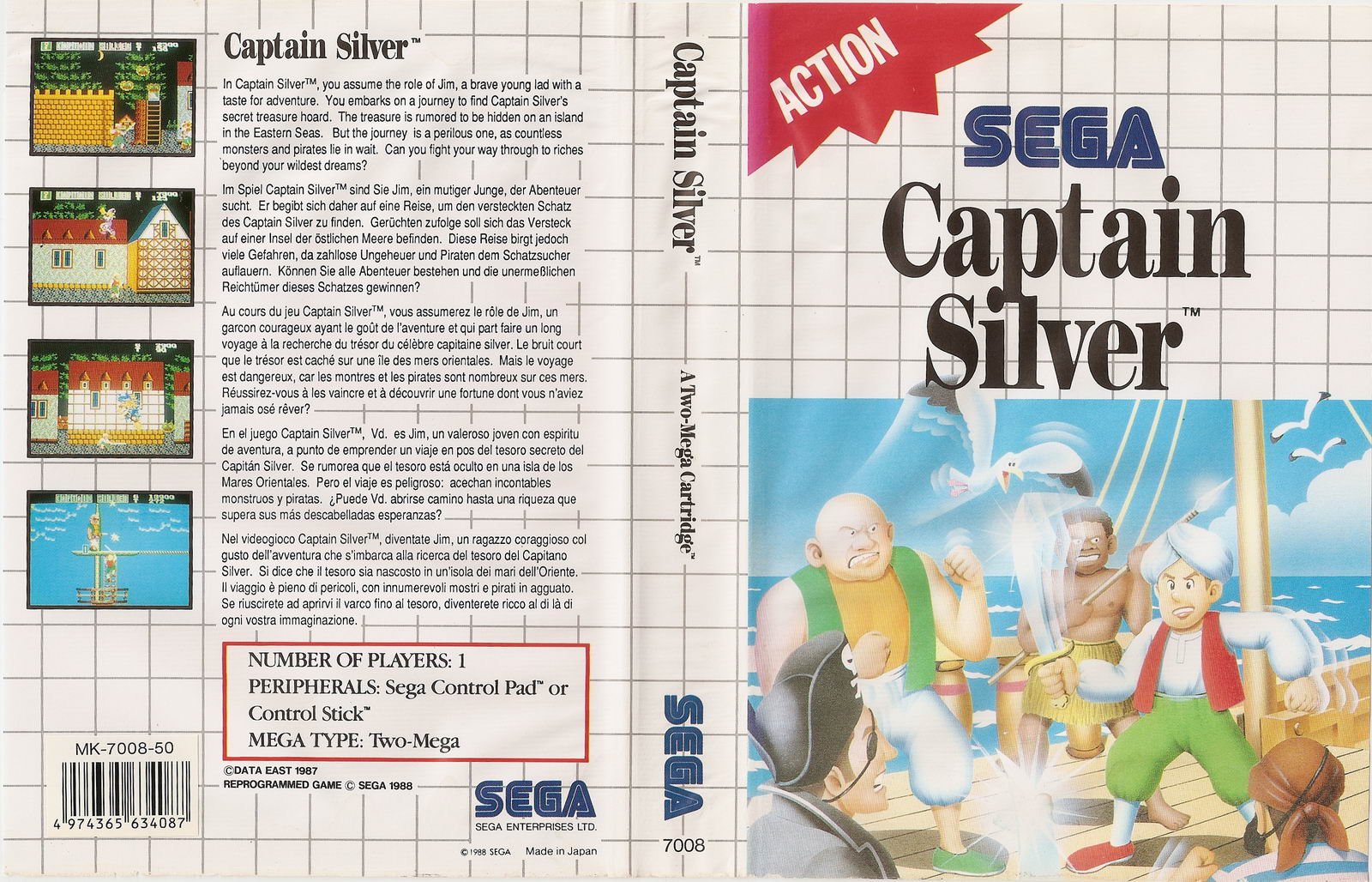 Caratula de Captain Silver para Sega Master System