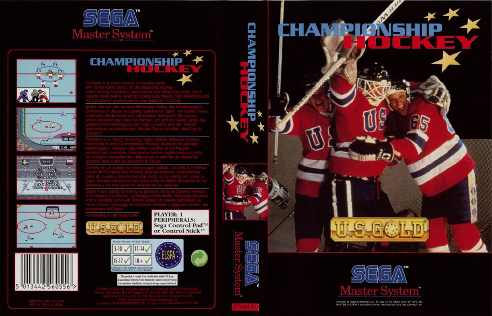 Caratula de Championship Hockey para Sega Master System