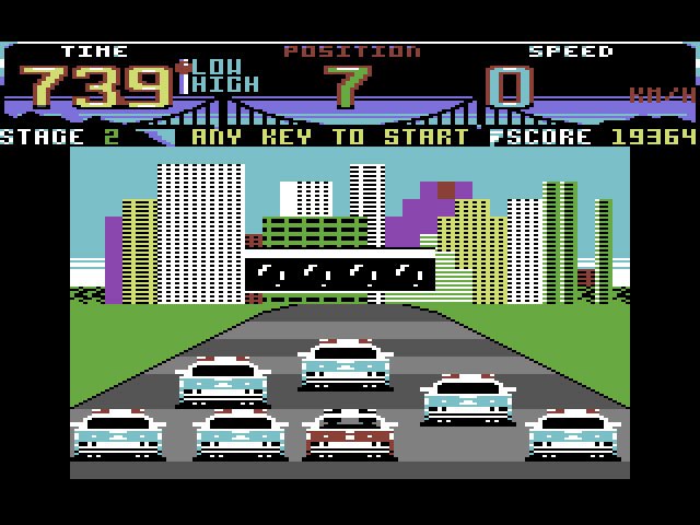 Pantallazo de Cisco Heat: All American Police Car Race para Commodore 64