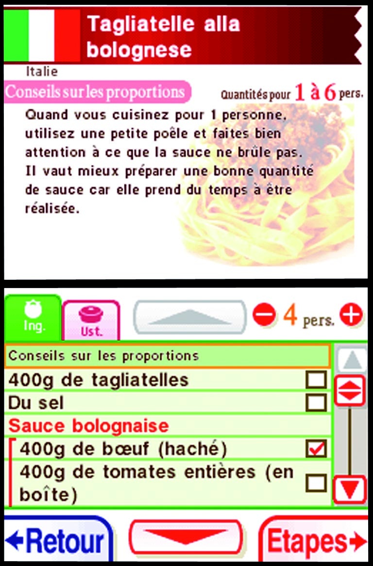 Pantallazo de Cocina conmigo: ¿Qué preparamos hoy? para Nintendo DS
