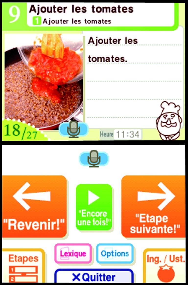 Pantallazo de Cocina conmigo: ¿Qué preparamos hoy? para Nintendo DS