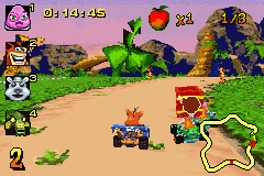 Pantallazo de Crash Bandicoot Bakusou Nitro Cart (Japonés) para Game Boy Advance
