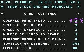 Pantallazo de Cuthbert in the Tombs para Commodore 64