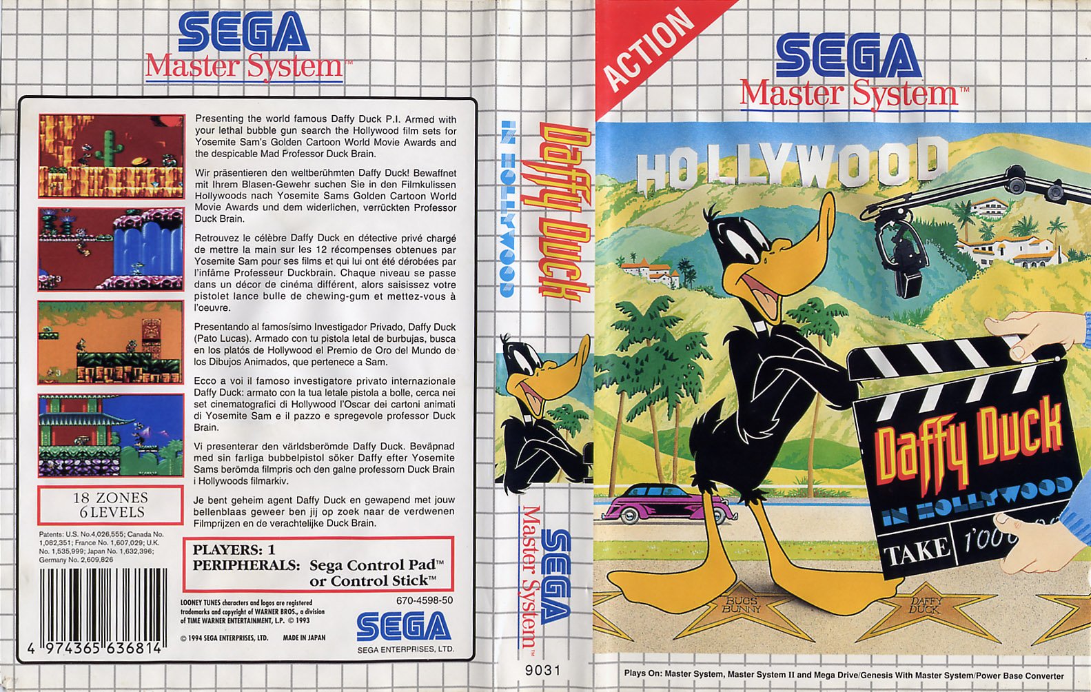 Caratula de Daffy Duck In Hollywood para Sega Master System