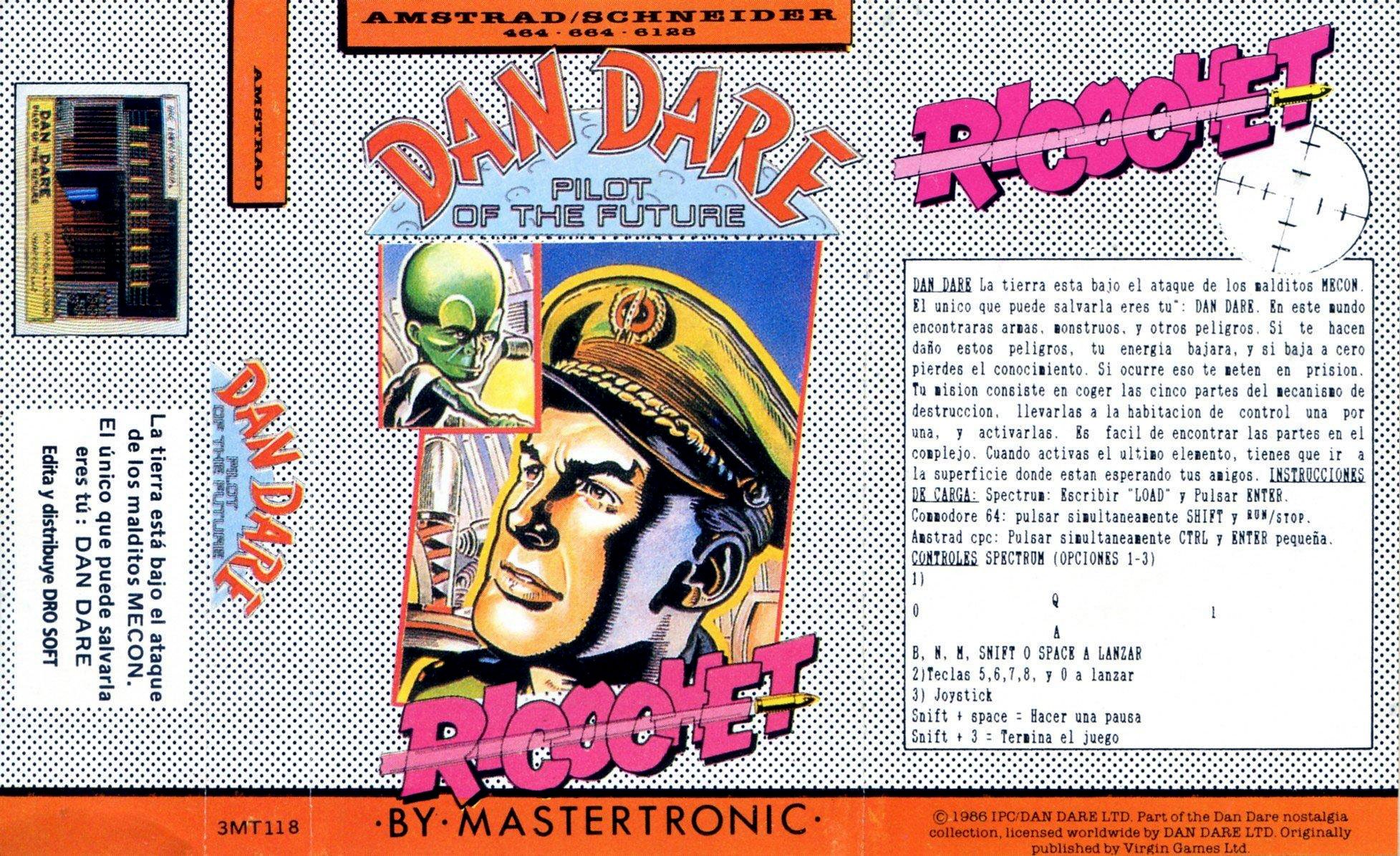 Caratula de Dan Dare: Pilot of the Future para Amstrad CPC