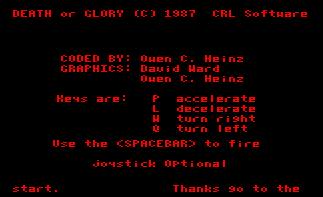 Pantallazo de Death Or Glory para Amstrad CPC