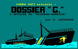 Pantallazo de Dossier G: Rainbow Warrior para Amstrad CPC