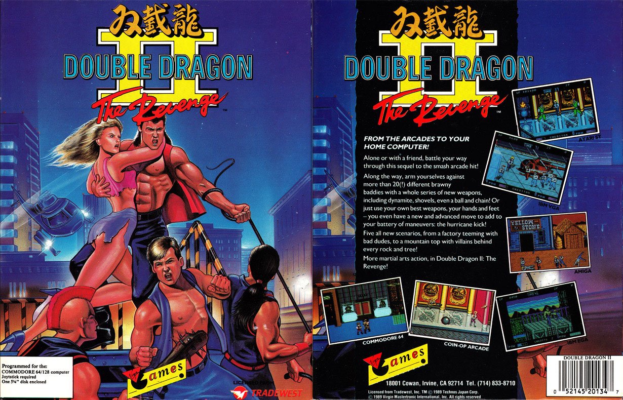 Caratula de Double Dragon II: The Revenge para Commodore 64