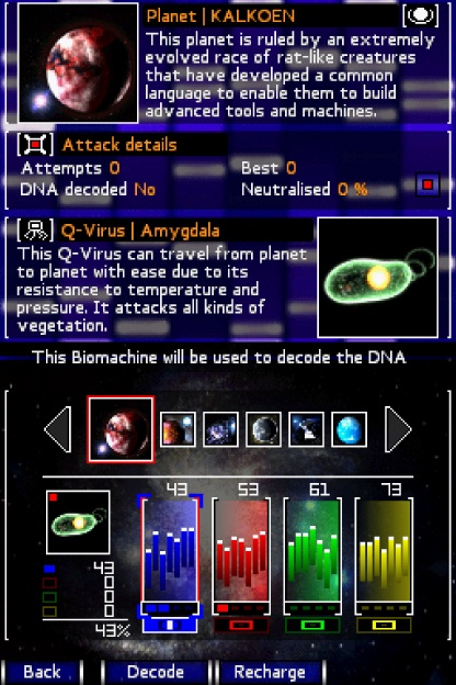 Pantallazo de Double Sequence: The Q - Virus Invasion para Nintendo DS
