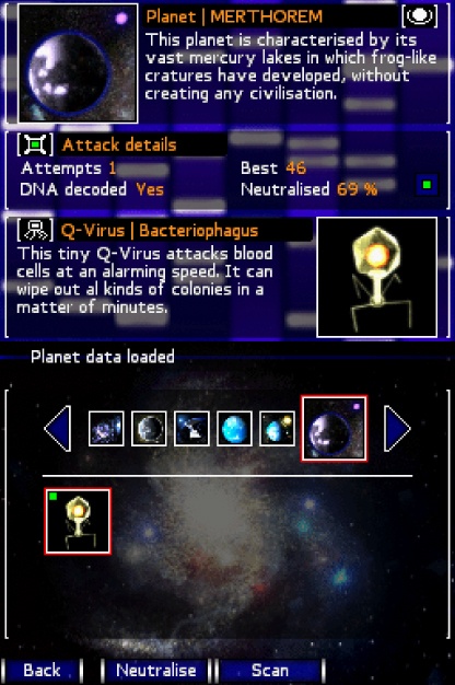 Pantallazo de Double Sequence: The Q - Virus Invasion para Nintendo DS