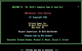Pantallazo de Dr. Ruth's Game of Good Sex para PC